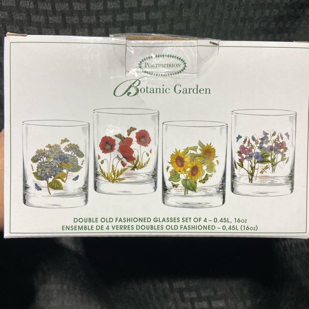 Portmeirion Botanic Garden Floral Double Old Fashioned Glass Set - Picture 3 of 3